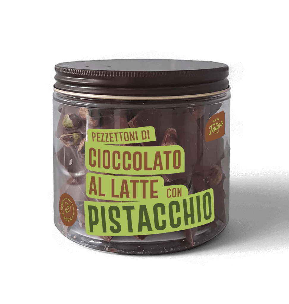 Chunks of Milk Chocolate with Pistachio